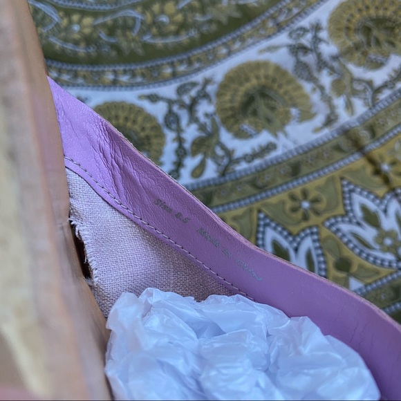 Dolce Vita Hildy Wooden Heeled Slip On Slides Sandals in Blush Pink Suede - Picture 10 of 10